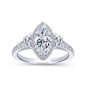 Martina - 14K White Gold Marquise Shape Diamond Engagement Ring