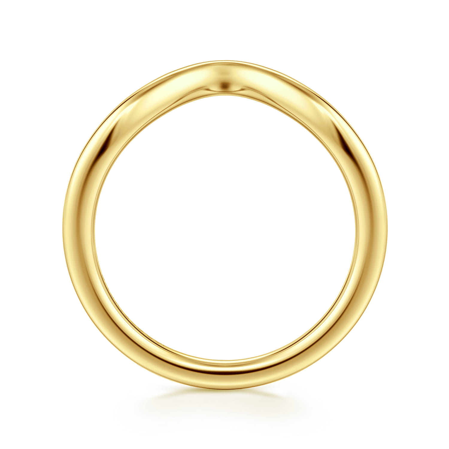 Curved Wedding Ring in 14k Yellow Gold with   at Gabriel & Co. - Shot 2