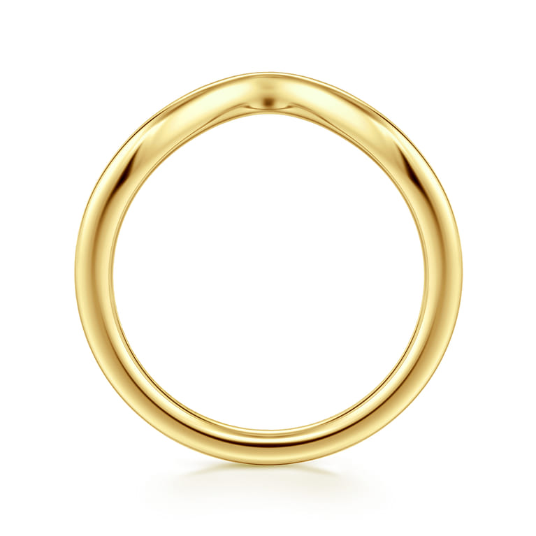 Curved Wedding Ring in 14k Yellow Gold with   at Gabriel & Co. - Shot 2