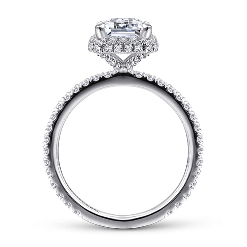 Mary - 18K White Gold Emerald Cut Diamond Engagement Ring - 0.7 ct - Shot 2