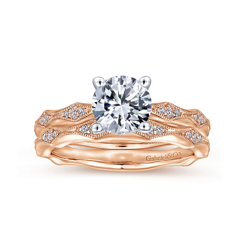 Mason - 14K White-Rose Gold Round Diamond Engagement Ring - 0.25 ct - Shot 4
