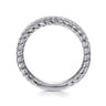 Fancy Wedding Ring in 14k White Gold with Round Natural Diamond at Gabriel & Co.