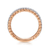 Fancy Wedding Ring in 14k White/Rose Gold with Round Natural Diamond at Gabriel & Co.