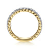 Fancy Wedding Ring in 14k Yellow/white Gold with Round Natural Diamond at Gabriel & Co.