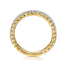 Fancy Wedding Ring in 14k Yellow/white Gold with Round Natural Diamond at Gabriel & Co.