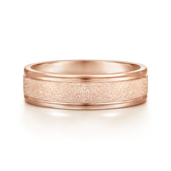 Matteo - 14K Rose Gold 6mm - Men's Wedding Band in Sand Blast Finish