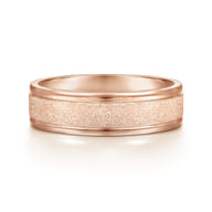Matteo - 14K Rose Gold 6mm - Men's Wedding Band in Sand Blast Finish