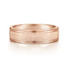 Matteo - 14K Rose Gold 6mm - Men's Wedding Band in Sand Blast Finish