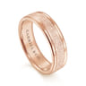 Matteo - 14K Rose Gold 6mm - Men's Wedding Band in Sand Blast Finish