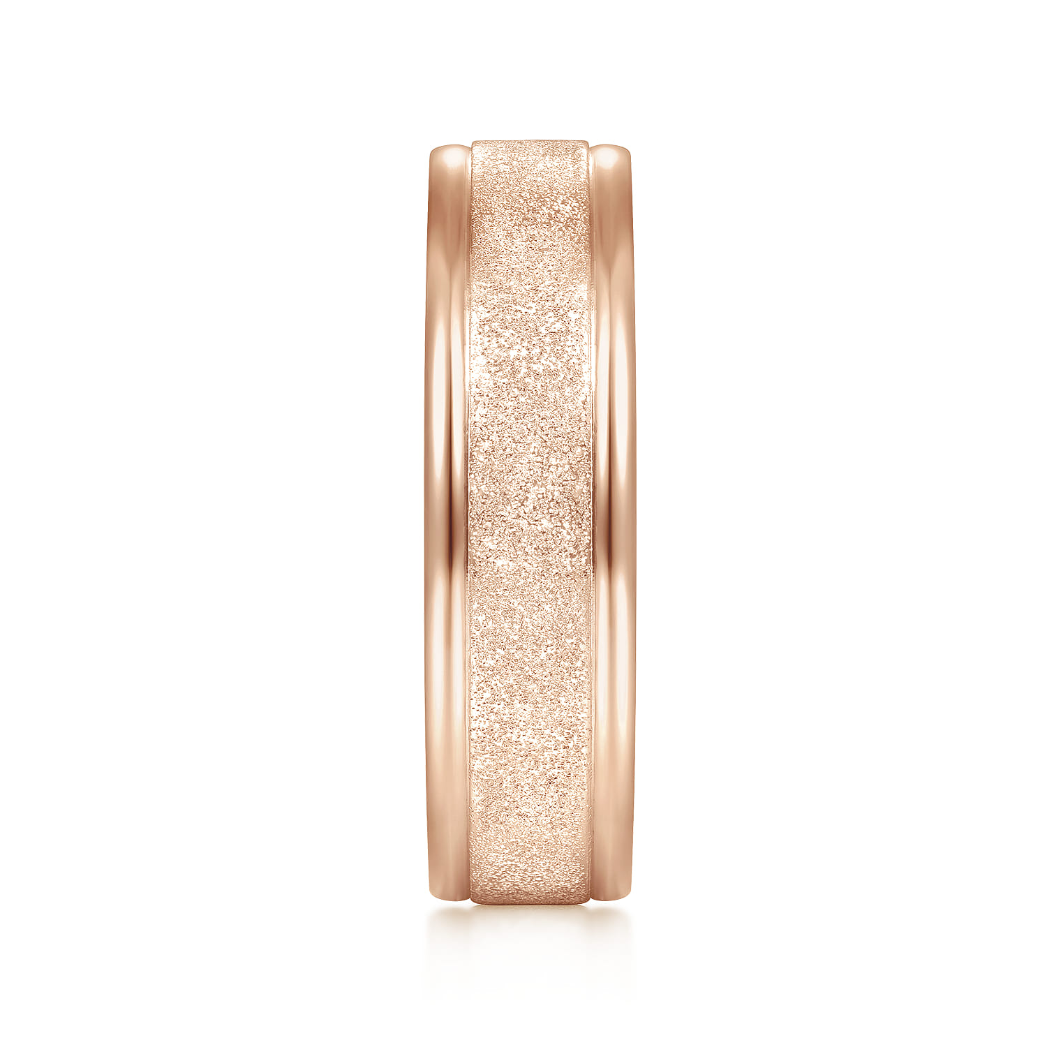 Matteo - 14K Rose Gold 6mm - Men's Wedding Band in Sand Blast Finish - Shot 4