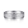Matteo - 14K White Gold 6mm - Men's Wedding Band in Sand Blast Finish
