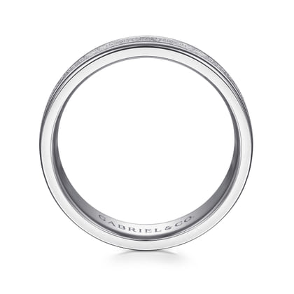 Matteo - 14K White Gold 6mm - Men's Wedding Band in Sand Blast Finish