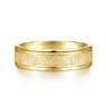 Matteo - 14K Yellow Gold 6mm - Men's Wedding Band in Sand Blast Finish