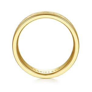 Matteo - 14K Yellow Gold 6mm - Men's Wedding Band in Sand Blast Finish