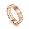 Matthew - 14K Rose Gold 6mm - Men's Wedding Band in Horizontal Brush Finish