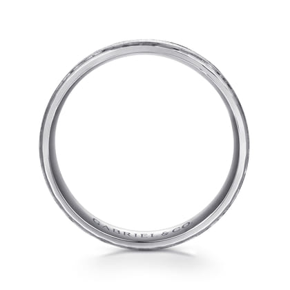 Matthew - 14K White Gold 6mm - Men's Wedding Band in Horizontal Brush Finish