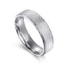 Matthew - 14K White Gold 6mm - Men's Wedding Band in Horizontal Brush Finish
