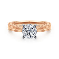 Maura - 14K White-Rose Gold Round Diamond Engagement Ring