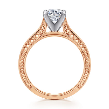 Maura - 14K White-Rose Gold Round Diamond Engagement Ring