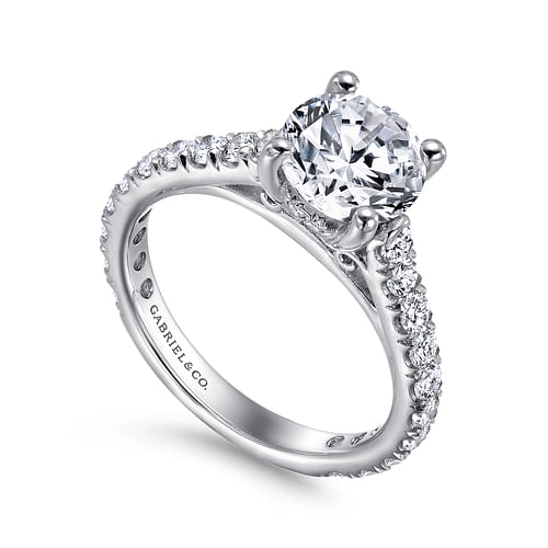May - 14K White Gold Round Diamond Engagement Ring - 0.81 ct - Shot 3