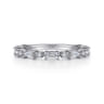 Fancy Wedding Ring in 14k White Gold with Baguette Natural Diamond at Gabriel & Co.