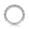 Fancy Wedding Ring in 14k White Gold with Baguette Natural Diamond at Gabriel & Co.