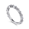 Fancy Wedding Ring in 14k White Gold with Baguette Natural Diamond at Gabriel & Co.