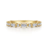 Fancy Wedding Ring in 14k Yellow Gold with Baguette Natural Diamond at Gabriel & Co.
