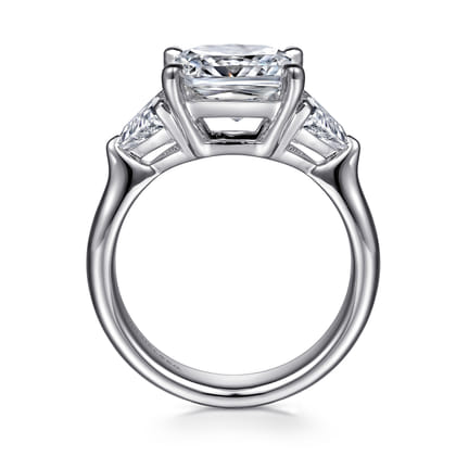 Meena - 14K White Gold Princess Cut Three Stone Diamond Engagement Ring