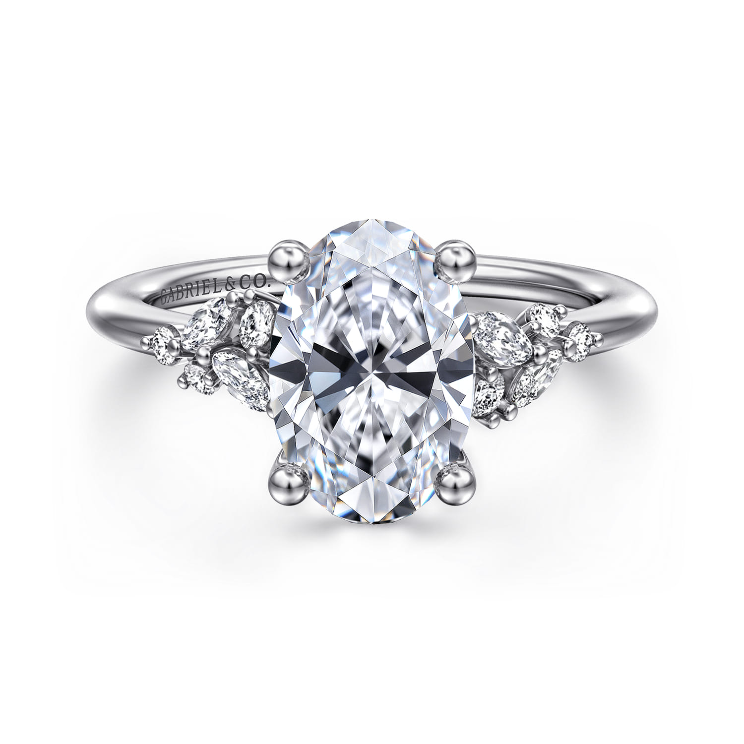 Meera - 14K White Gold Diamond Engagement Ring