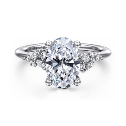 Meera - 14K White Gold Diamond Engagement Ring