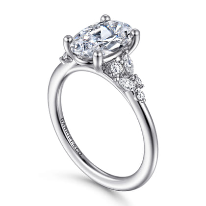 Meera - 14K White Gold Diamond Engagement Ring