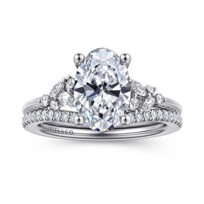 Meera - 14K White Gold Diamond Engagement Ring