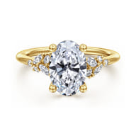 Meera - 14K Yellow Gold Oval Diamond Engagement Ring