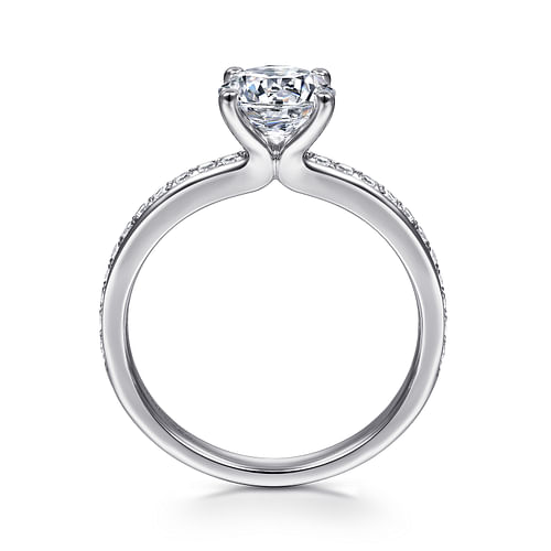 Megan - 14K White Gold Round Diamond Engagement Ring - 0.23 ct - Shot 2