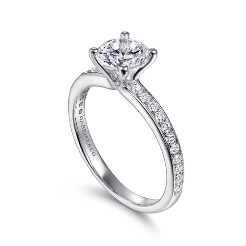 Megan - 14K White Gold Round Diamond Engagement Ring - 0.23 ct - Shot 3