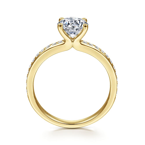 Megan - 14K Yellow Gold Round Diamond Engagement Ring - 0.23 ct - Shot 2