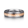 Mens Alternative 6mm Beveled Tantalum and 14K Rose Gold Band