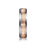 Mens Alternative 6mm Beveled Tantalum and 14K Rose Gold Band