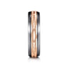 Mens Alternative 6mm Beveled Tantalum and 14K Rose Gold Band