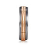Mens Alternative 6mm Beveled Tantalum and 14K Rose Gold Band