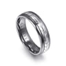Mens Alternative 6mm Beveled Tantalum and 14K White Gold Band
