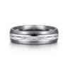 Mens Alternative 6mm Beveled Tantalum and 14K White Gold Band