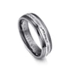 Mens Alternative 6mm Beveled Tantalum and 14K White Gold Band