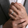 Mens Alternative 6mm Beveled Tantalum and 14K White Gold Band