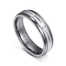 Mens Alternative 6mm Beveled Tantalum and 14K White Gold Band