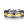 Mens Alternative 6mm Beveled Tantalum and 14K Yellow Gold Band