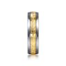 Mens Alternative 6mm Beveled Tantalum and 14K Yellow Gold Band