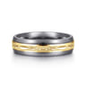 Mens Alternative 6mm Beveled Tantalum and 14K Yellow Gold Band