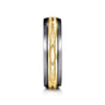 Mens Alternative 6mm Beveled Tantalum and 14K Yellow Gold Band
